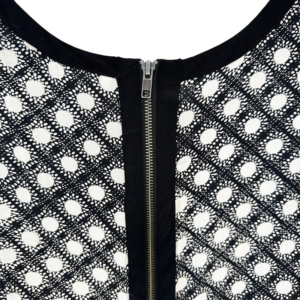 FREE PEOPLE Molly Dot Swing Sleeveless Shift Dress • XS • black & white - Picture 6 of 9